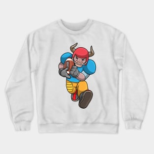 Bull at Sports with Football & Helmet Crewneck Sweatshirt